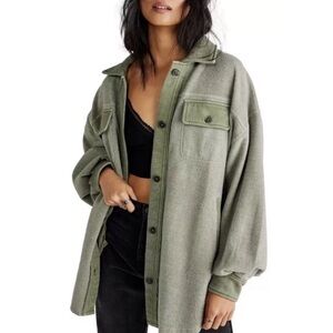 Free People Ruby Jacket Small Green oversized